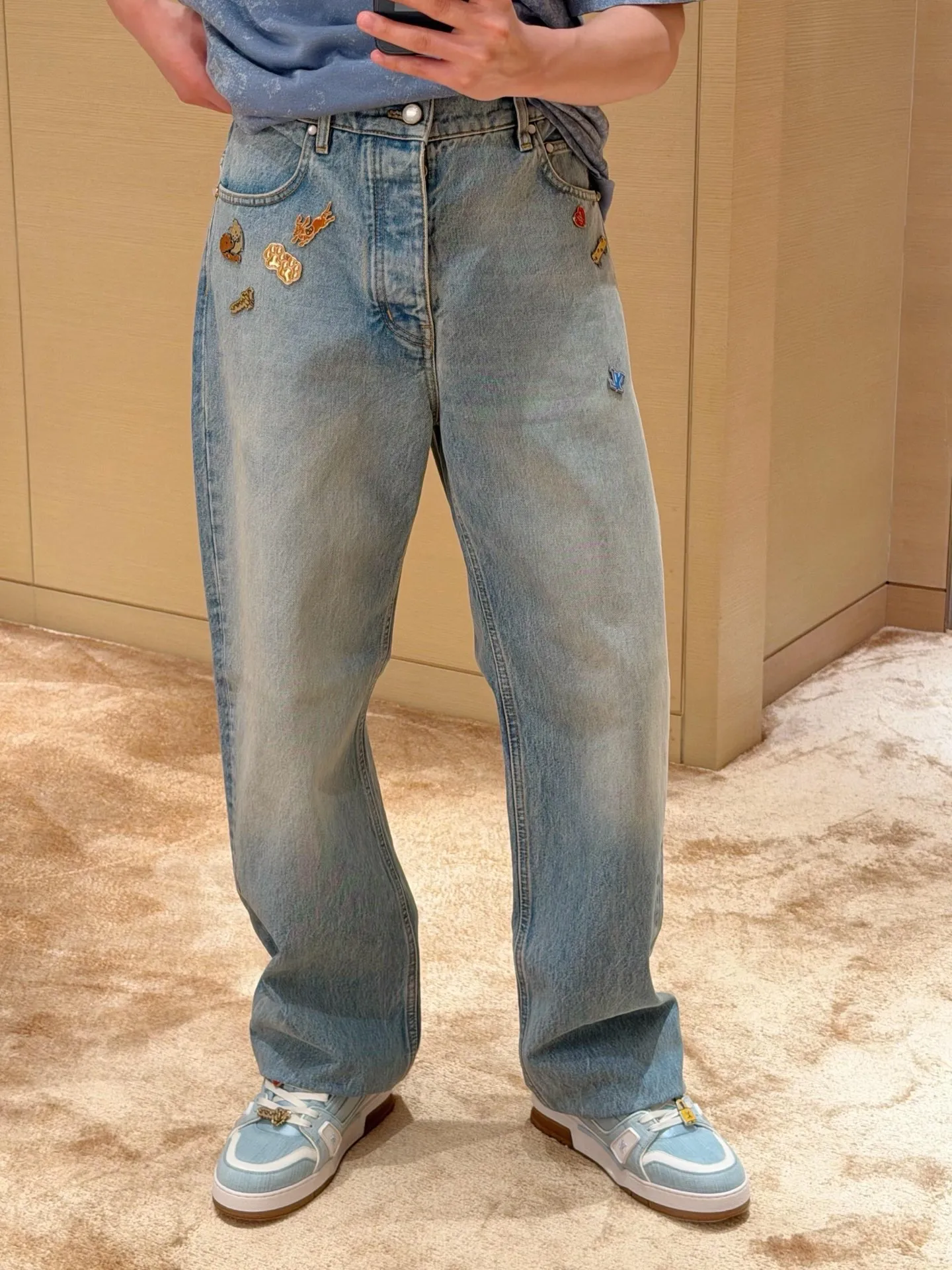 Louis Vuitton/Louis Vuitton hardware leather skateboard jeans